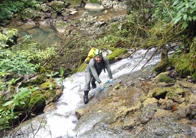 Exploration group suffered forest rains and unexpected dangers in the rough forest and mountain