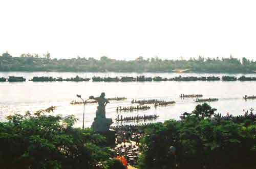 Boating Festival on Nhat Le river